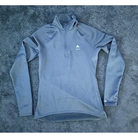 Burton Tops - Burton Shirt Women Small WB EXPDTN 1/4 ZIP Gray Dryride Base Layer Polyester